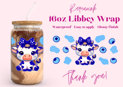 #1024 Blueberry Cow 16oz UVDTF Wrap