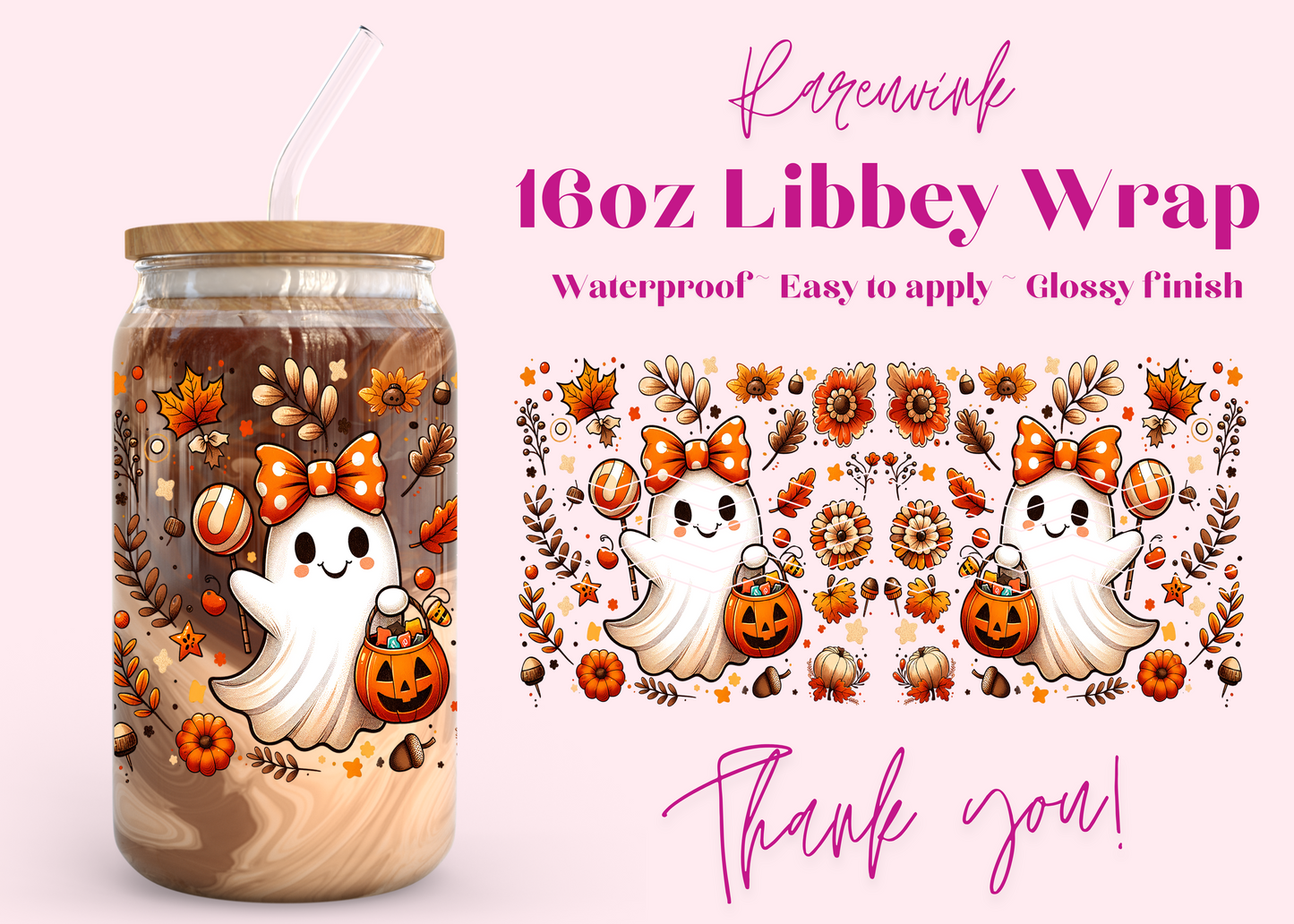 #1144 Ghost Fall Vibe 16oz UVDTF Wrap