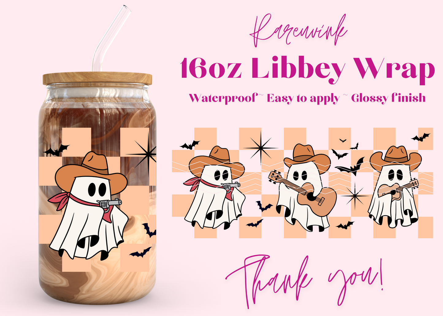 #727 Cowboy Ghosts 16oz UVDTF Wrap