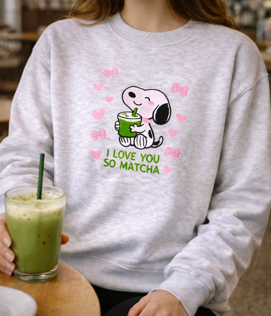 Love you matcha SWS~ Embroidered Crewneck