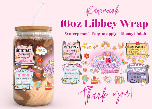 #914 Teacher Life 16oz UVDTF Wrap