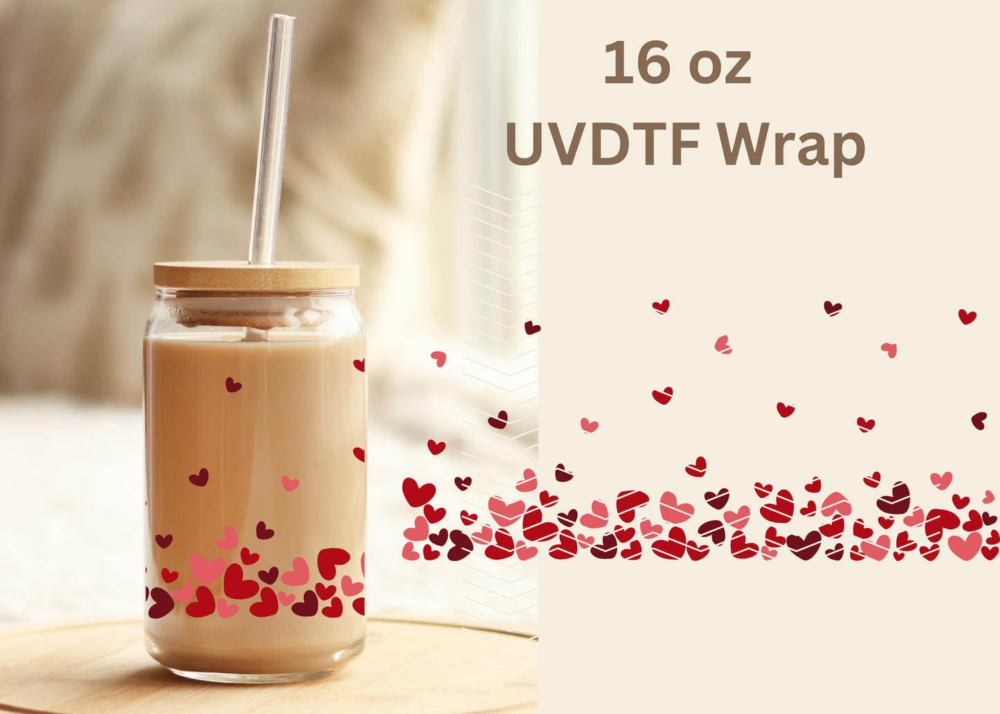 #490 Reds Hearts UVDTF 16 oz Wrap