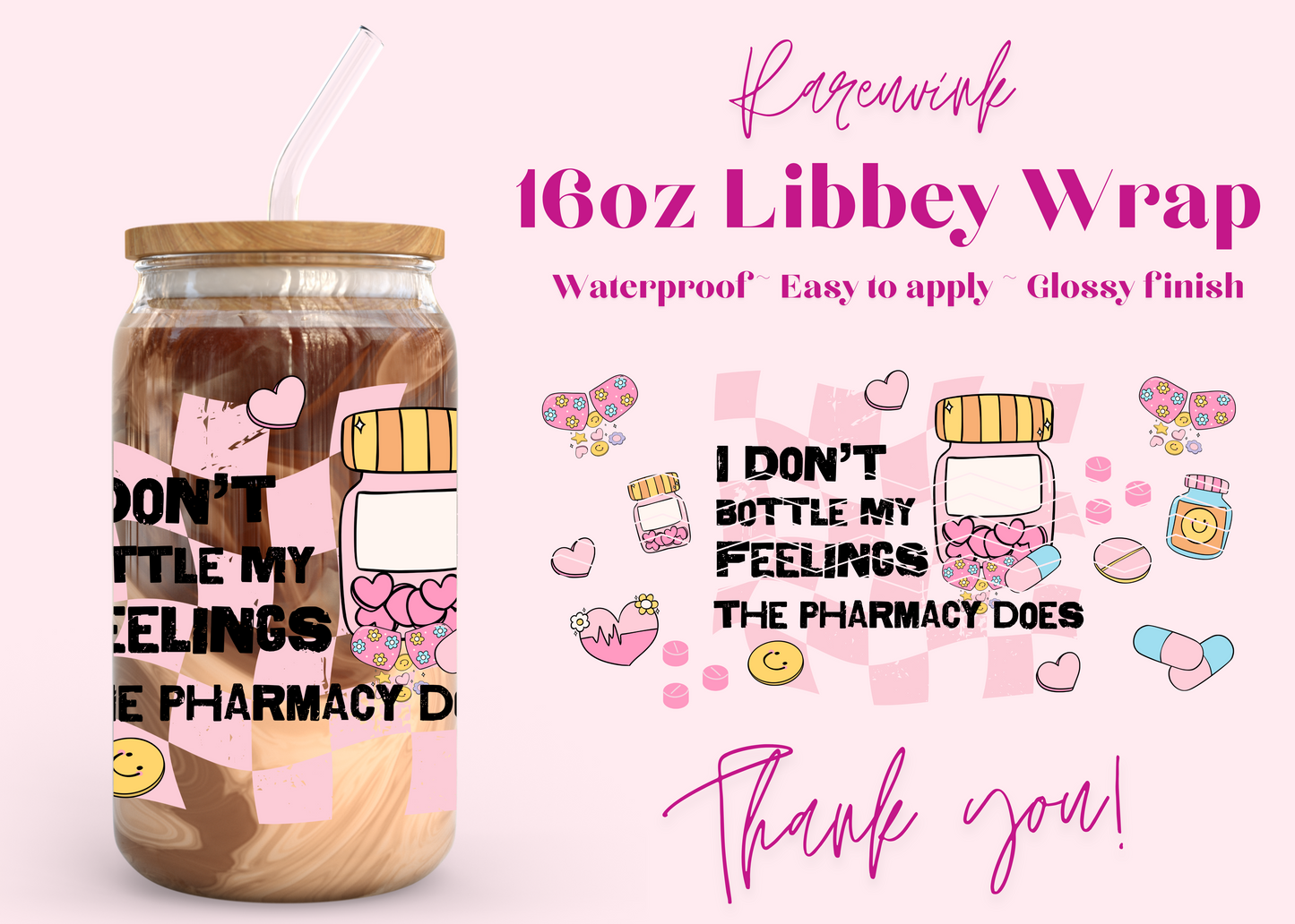 #1167 Pharmacy 16oz UVDTF Wrap