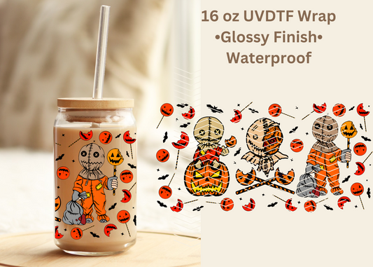 #529 Halloween Pumpkin 16 oz UVDTF wrap