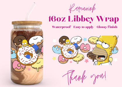 #1049 Homer Simpson 16oz UVDTF Wrap