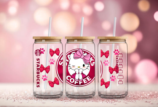 #16 Hello Kitty Starbux UV DTF Wrap 16 oz