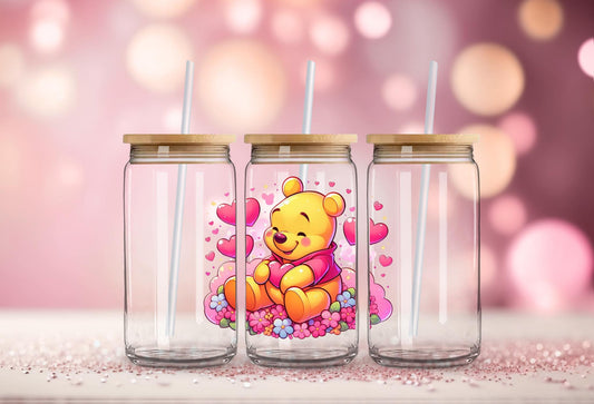 #54 Winnie the Pooh Hearts UV DTF Decal