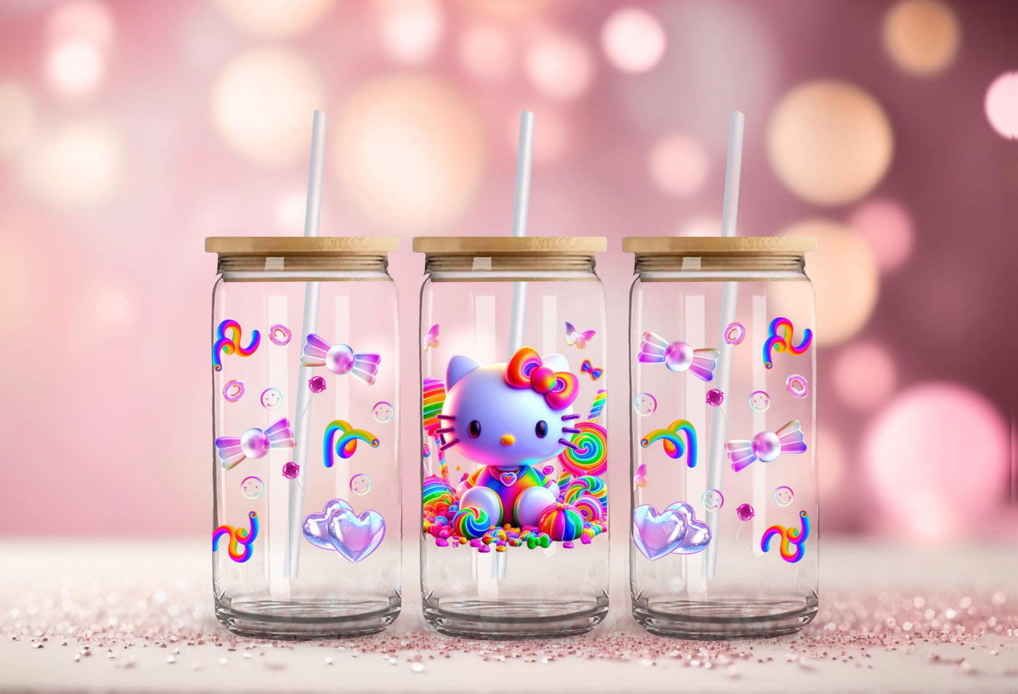 #106 Hello Kitty Candy Land UV DTF 16 oz Wrap