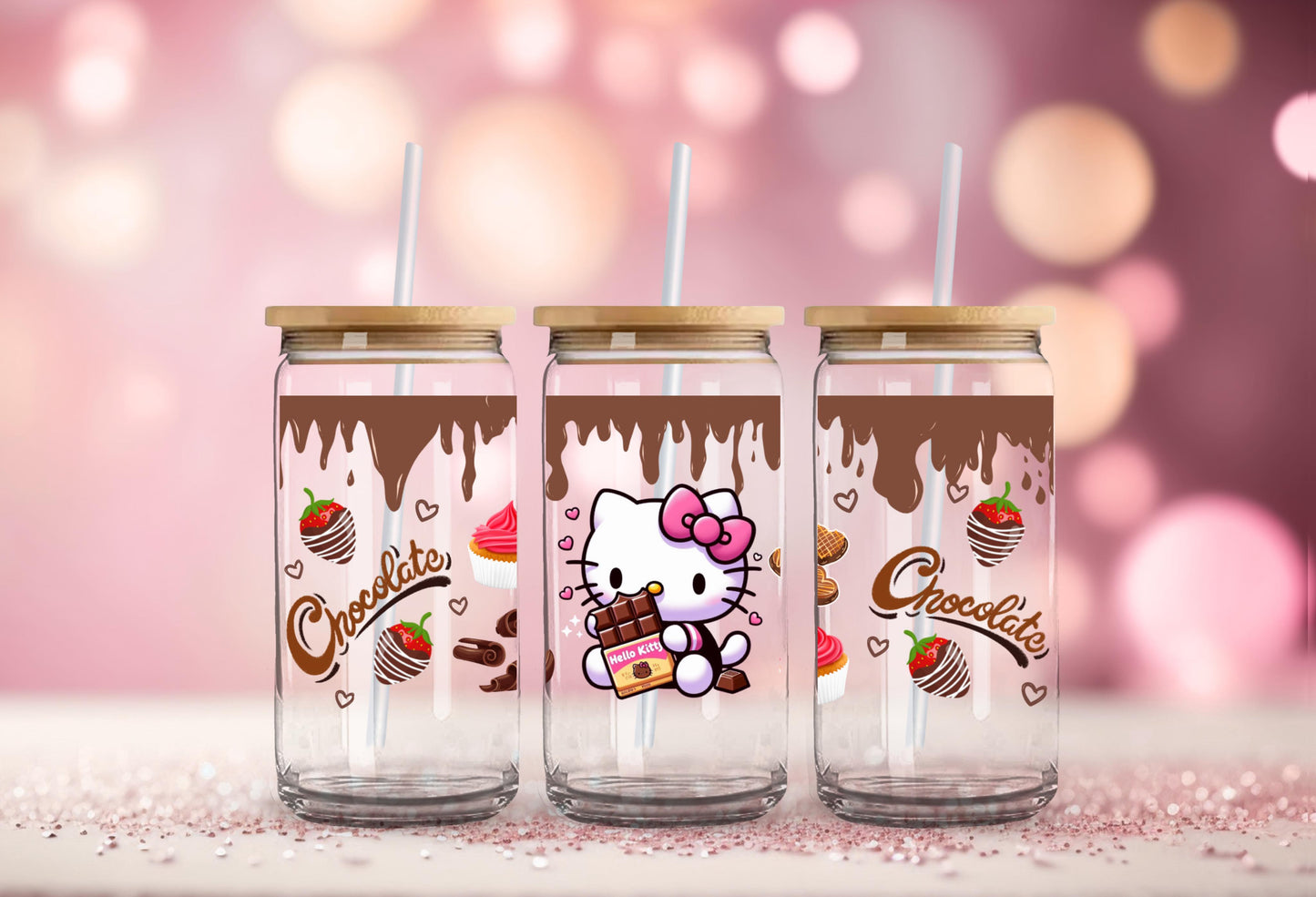 #114 Hello Kitty Chocolate Factory UV DTF 16 oz Wrap