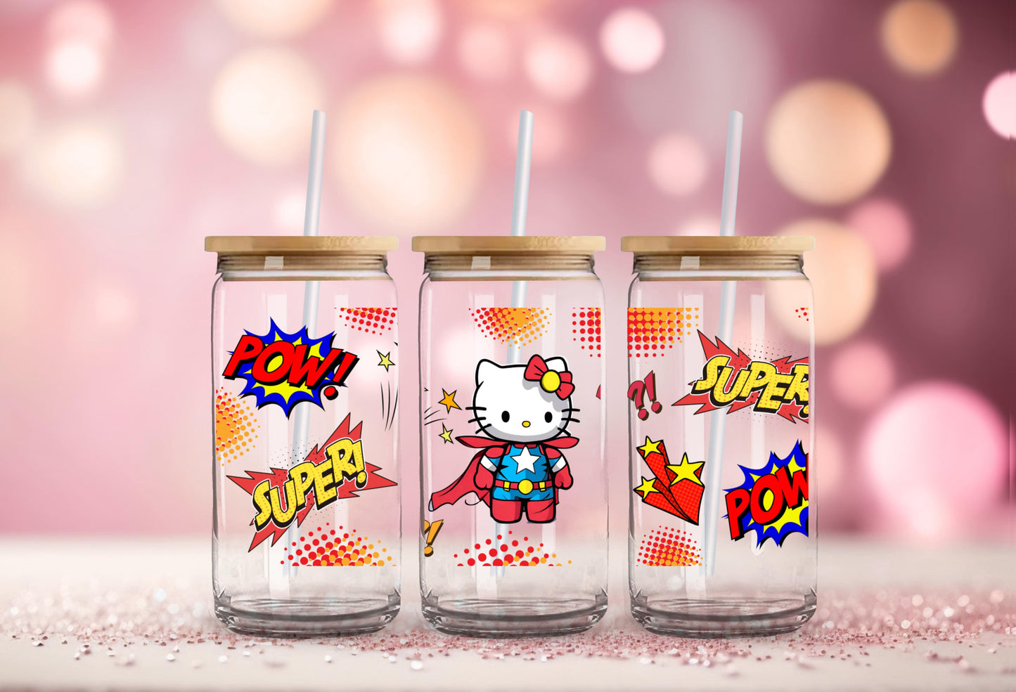 #93 Hello Kitty Super Hero UV DTF 16 oz Wrap