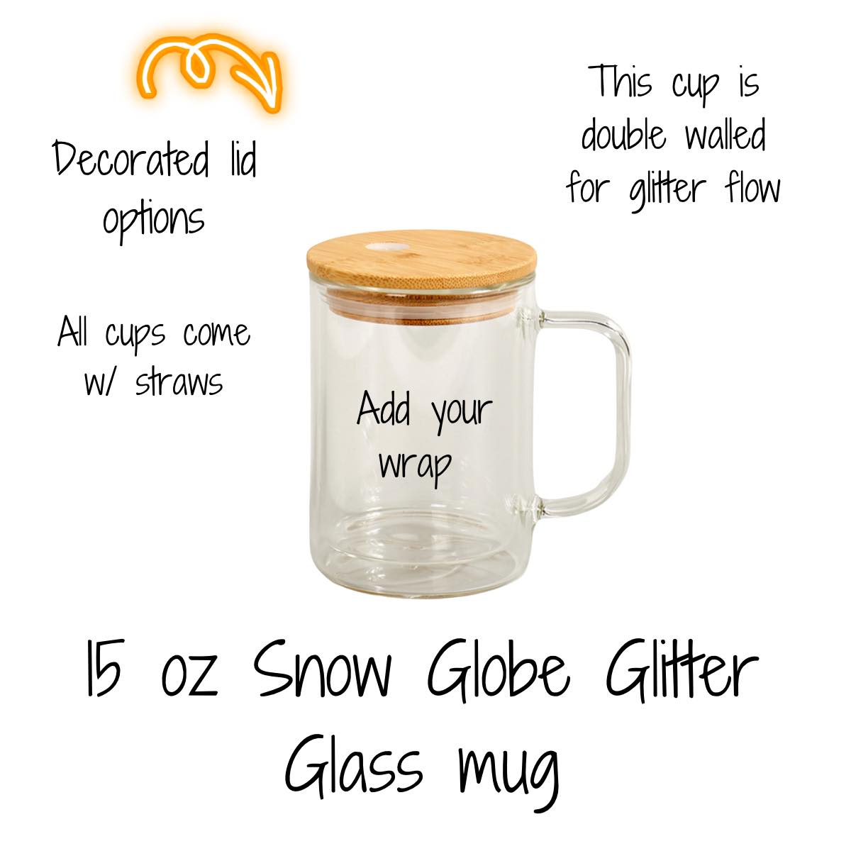 Choose Your Glass Cup Glitter PLEASE READ DESCRIPTION, watch video for instructions| Add custom wrap along with this to your cart