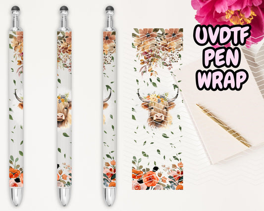 A44 Cute Cow UVDTF Pen Wrap