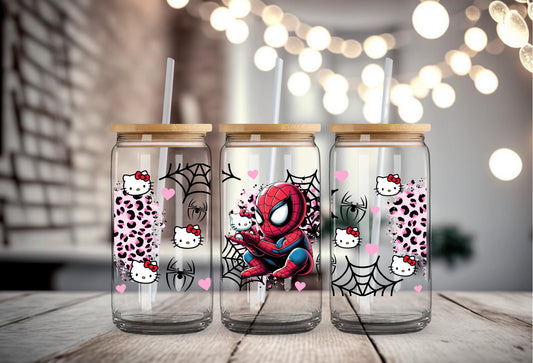 #216 Spiderman Hello Kitty UV DTF 16 oz Wrap