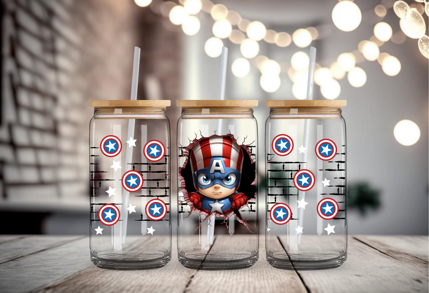 #240 Captain America UVDTF 16 oz Wrap