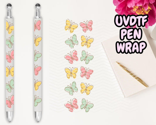 A12 Butterfly Pastel UVDTF Pen Wrap