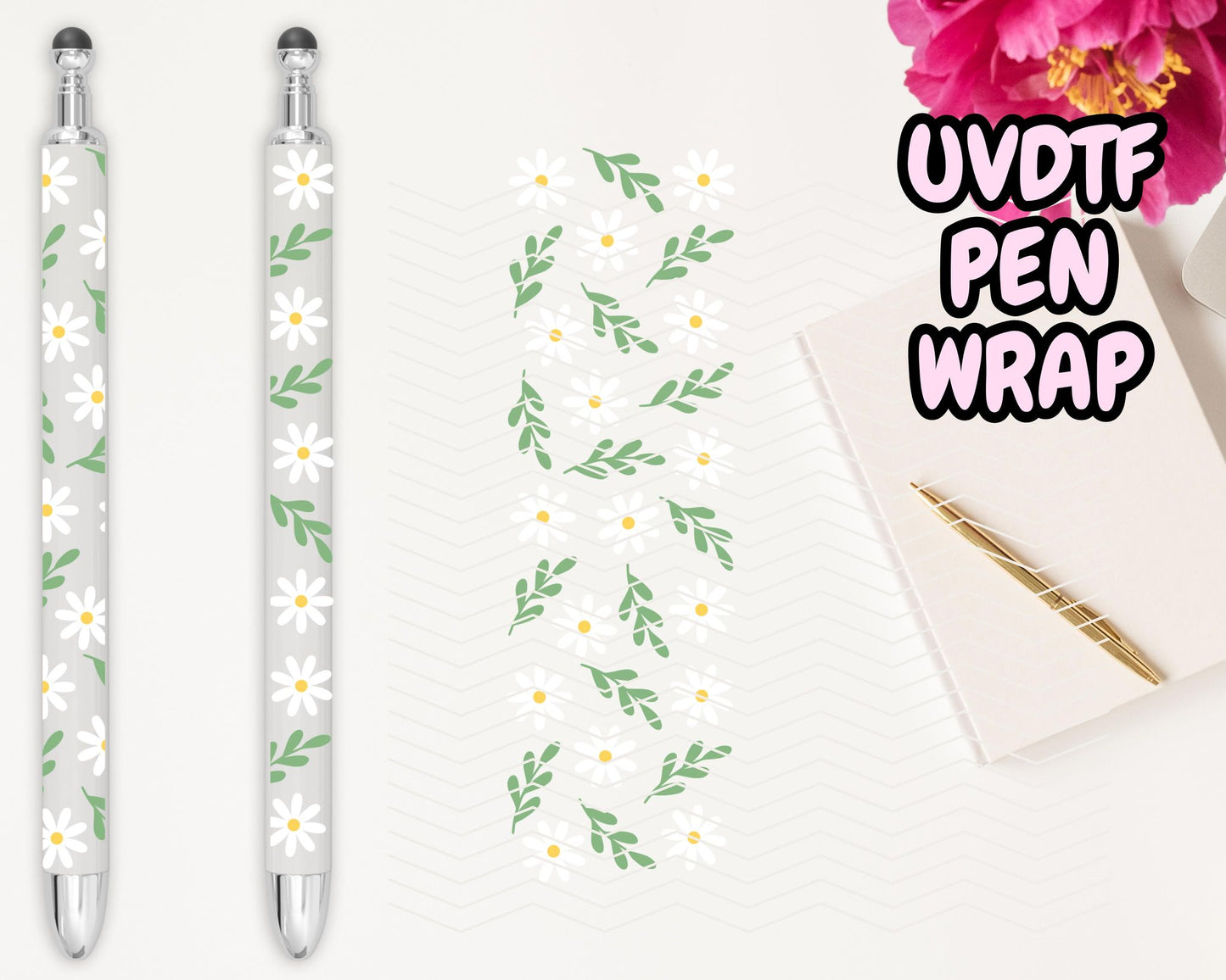 A13 Flowers Greenery UVDTF Pen Wrap