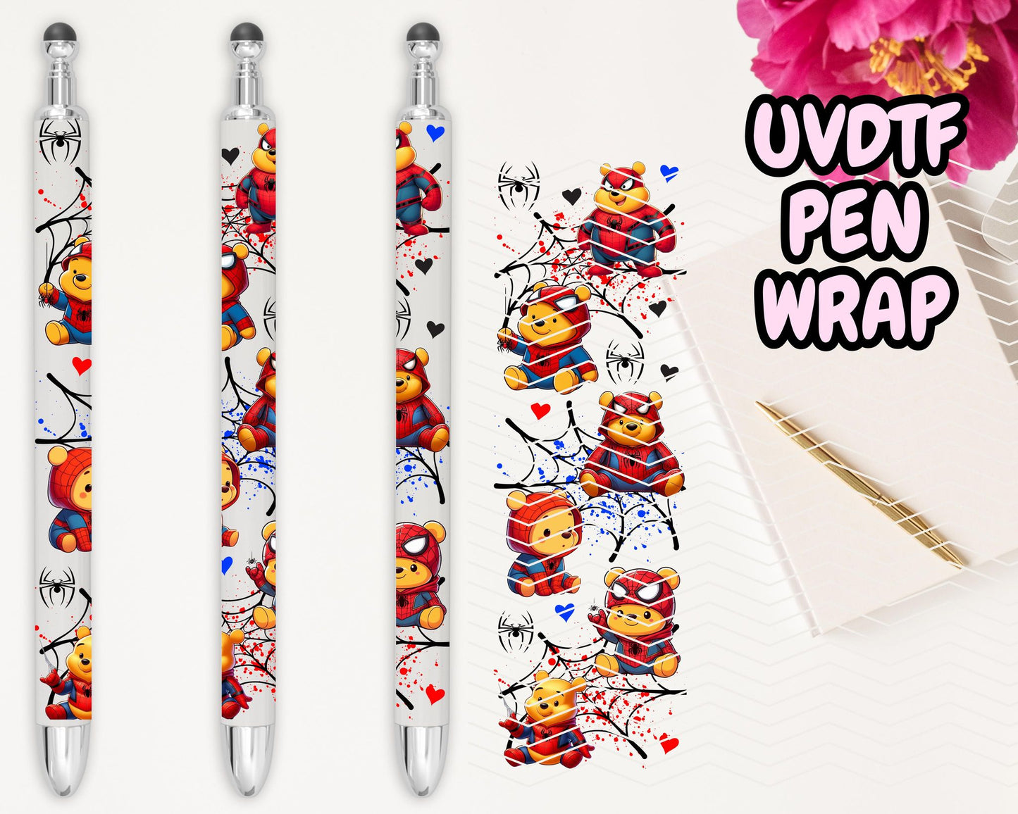 A51 Winnie x Spiderman UVDTF Pen Wrap