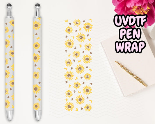 A14 Sun Flowers UVDTF Pen Wrap