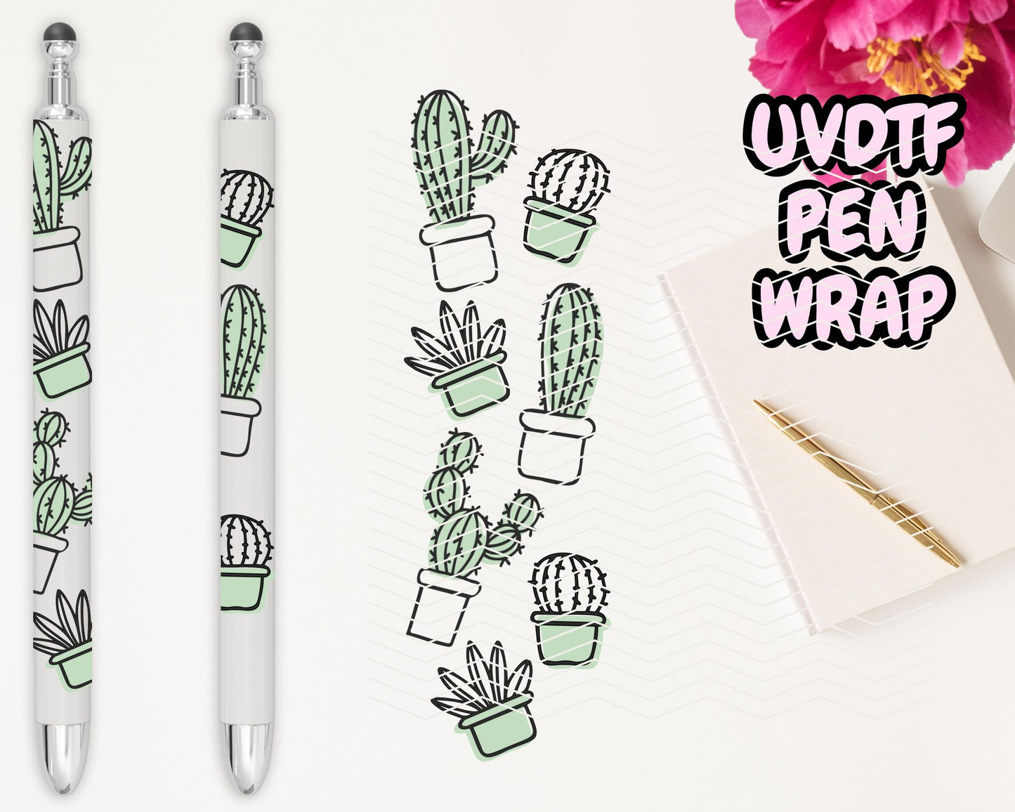 A23 Succulent UVDTF Pen Wrap