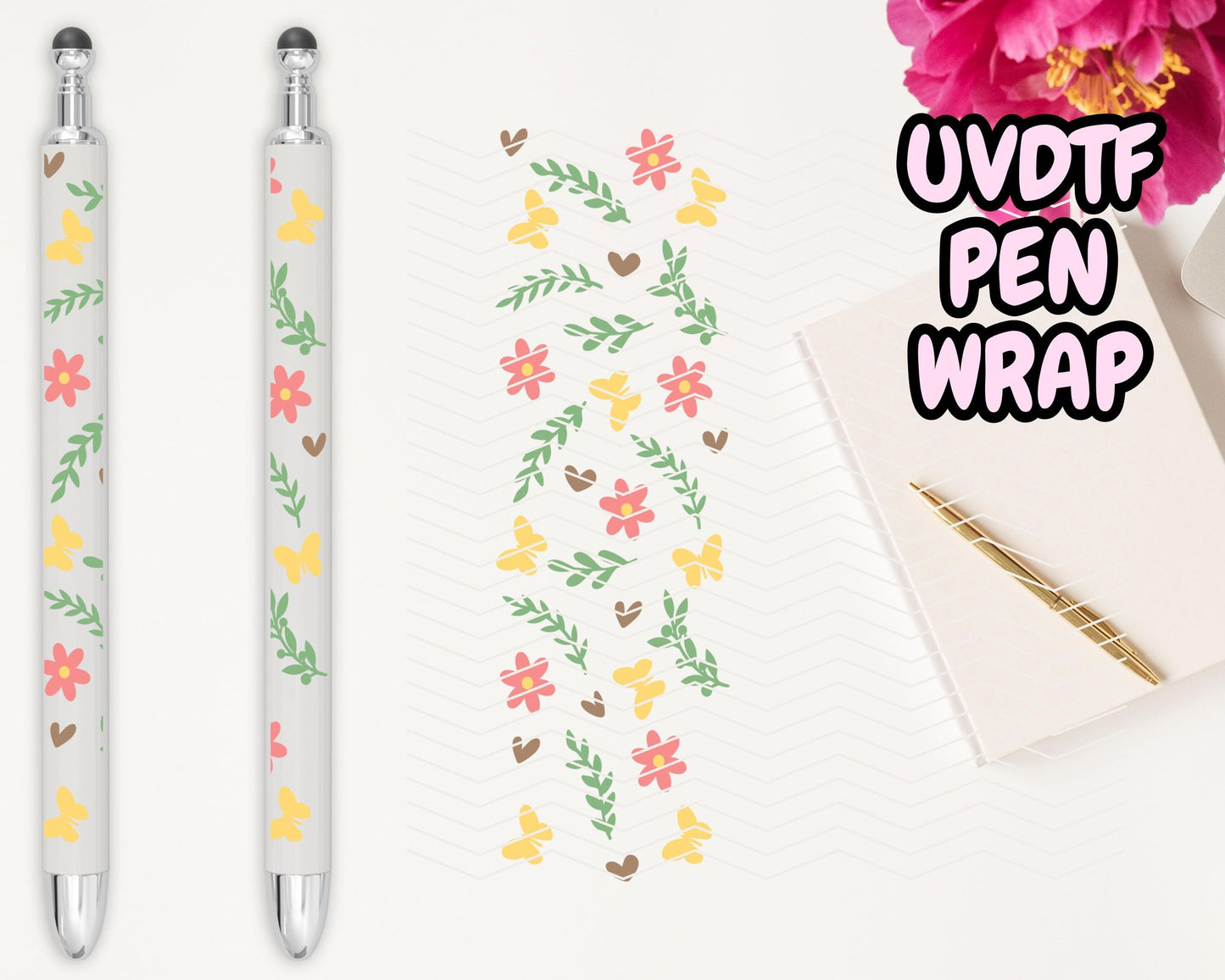 A19 Floral UVDTF Pen Wrap