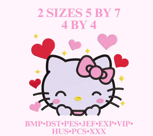 Hello Kitty Love Embroidery File