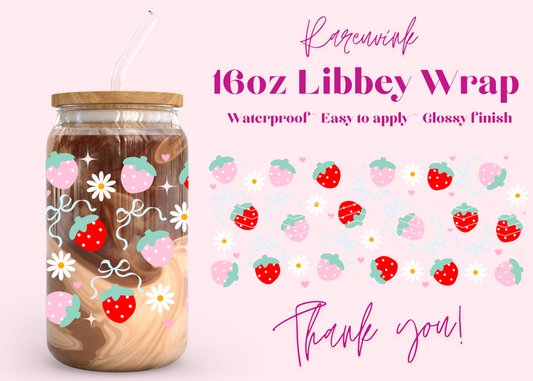 #994 Strawberry Coquette 16oz UVDTF Wrap