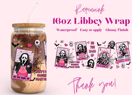 #1162 Ghostface 16oz UVDTF Wrap