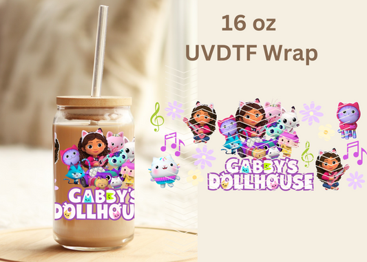 #448 Gabby DollHouse UVDTF 16 oz Wrap