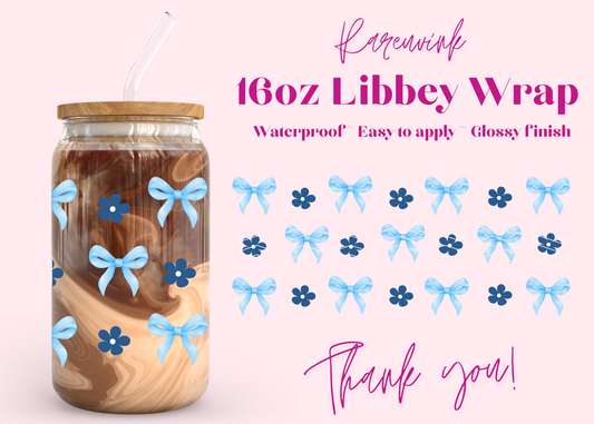 #1076 Blue Coquette 16oz UVDTF Wrap