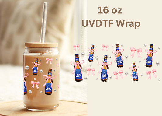 #499 Budlight Coquette UVDTF 16 oz Wrap