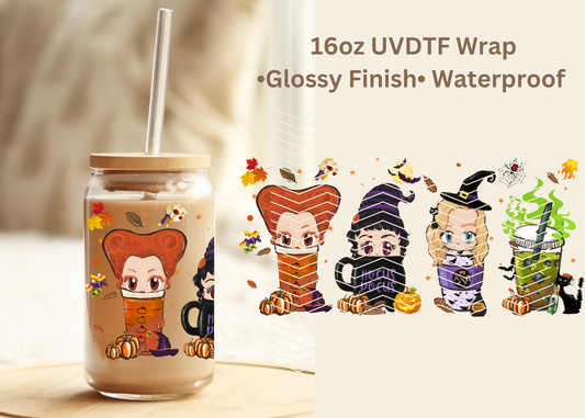 #626 Hocus Pocus Cups 16oz UVDTF Wrap