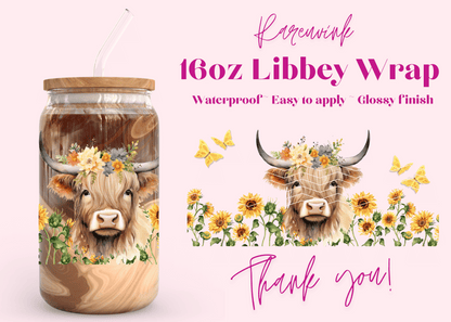 #1017 Highland Cow 16oz UVDTF Wrap