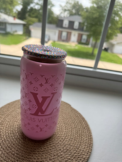 LV pink Snow Globe 16oz Cup