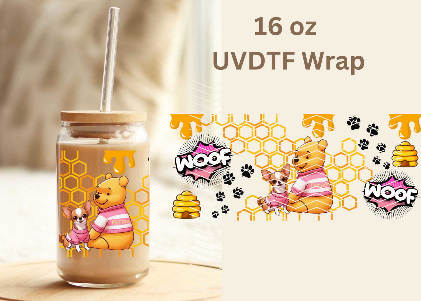 #353 Winnie Patrol Dog UVDTF 16 oz Wrap