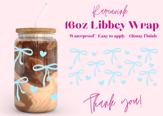 #1092 Blue Coquette 16oz UVDTF Wrap