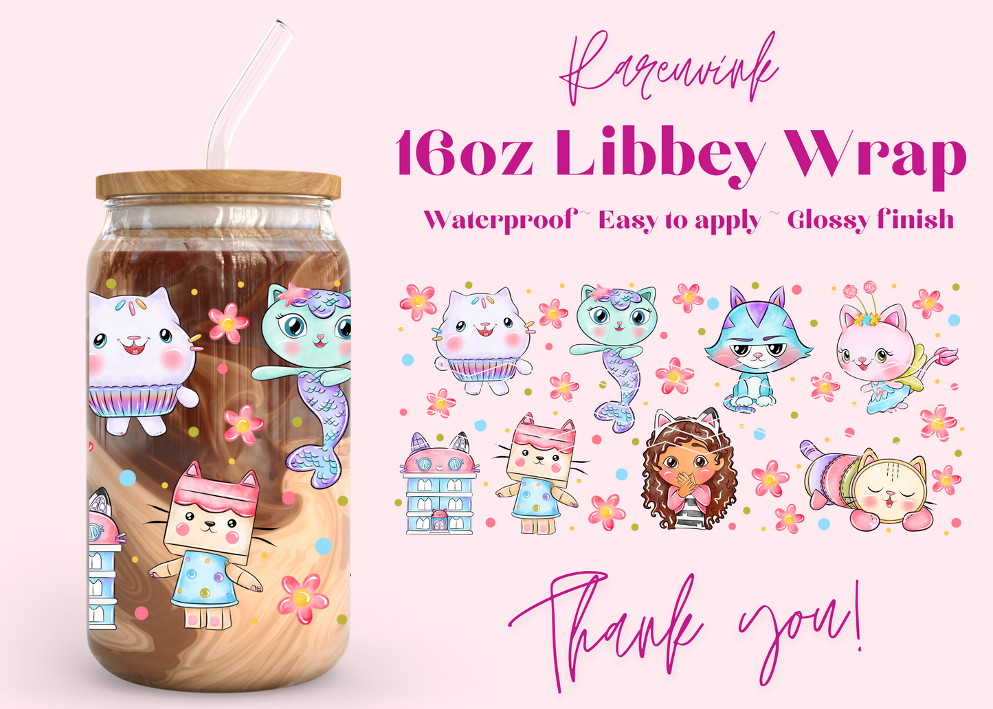 #1057 Gabby Dollhouse 16oz UVDTF Wrap