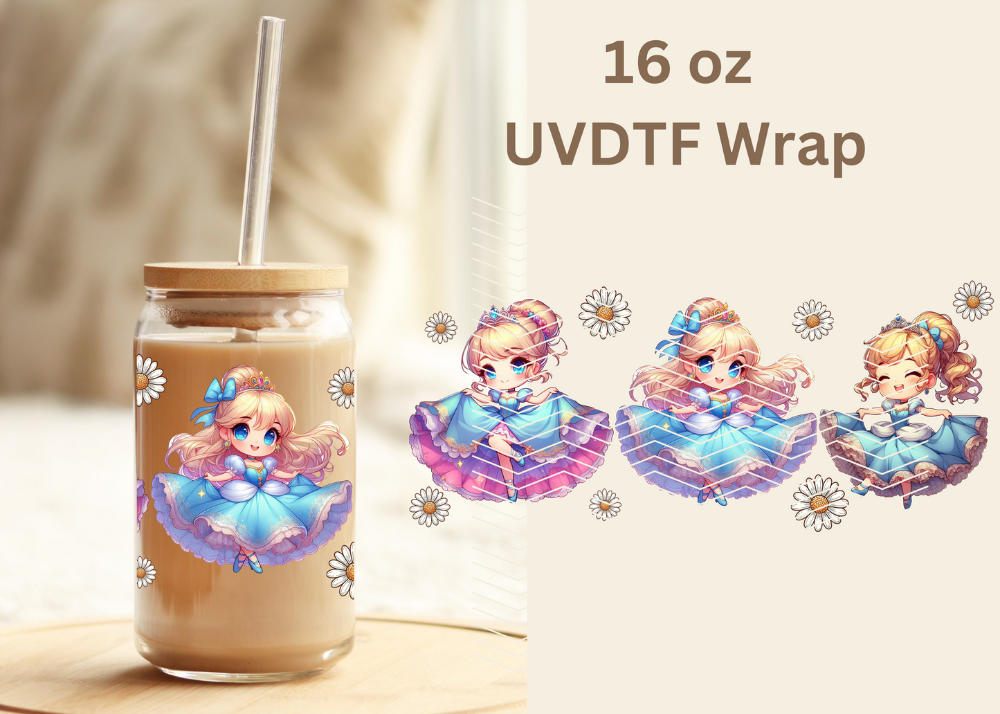 #384 Triple Cinderella UVDTF 16 oz Wrap