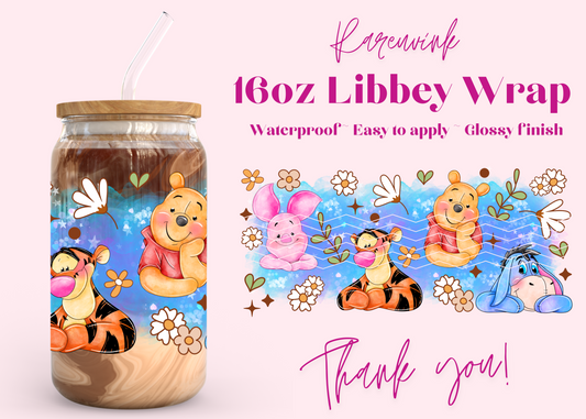 #1150 Winnie Pooh Friends 16oz UVDTF Wrap