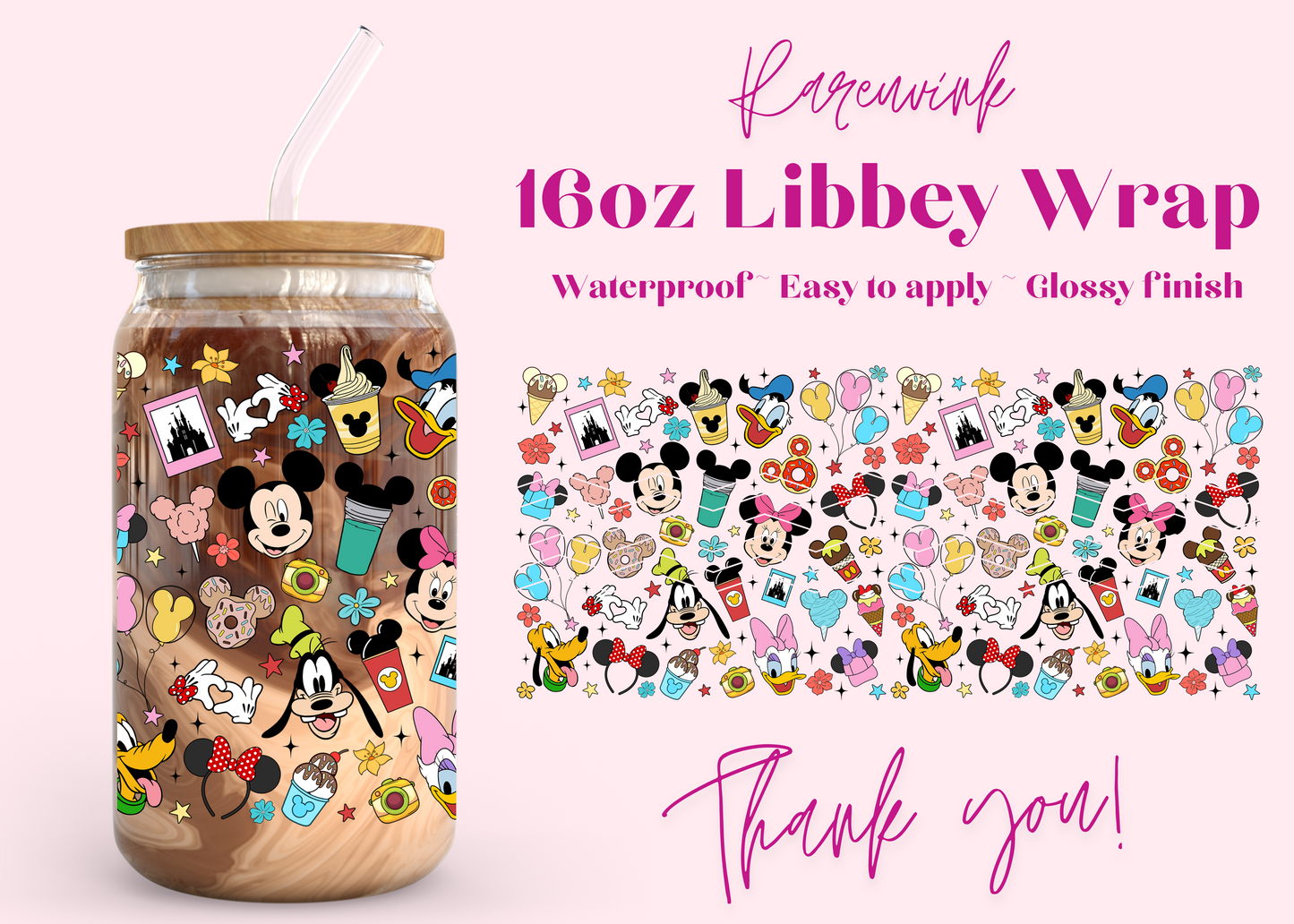 #1087 Disney Vibes 16oz UVDTF Wrap