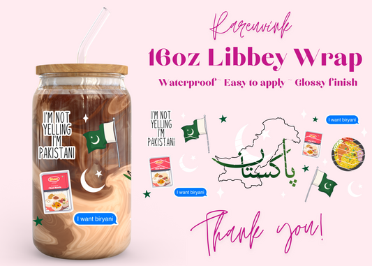 #974 Pakistan 16oz UVDTF Wrap