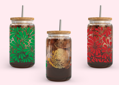 #1097 Mexican Flag 16oz UVDTF Wrap