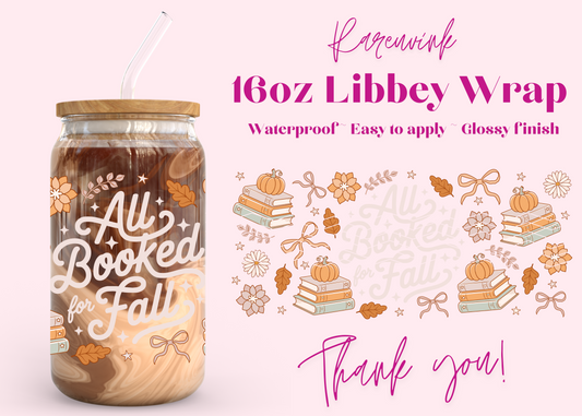 #1140 All Booked 16oz UVDTF Wrap