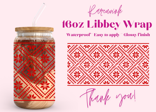 #964 Palestine Tatreez 16oz UVDTF Wrap