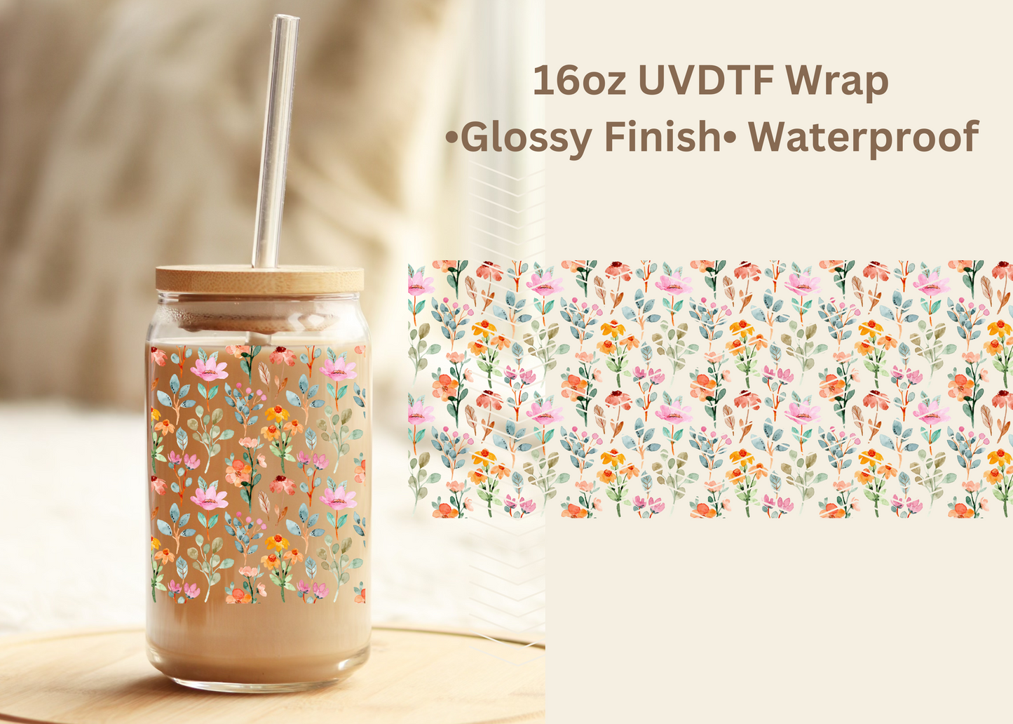 #620 Floral Exclusive 16oz UVDTF Wrap