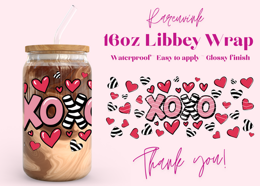 #876 XoXo Valentines Day 16oz UVDTF Wrap