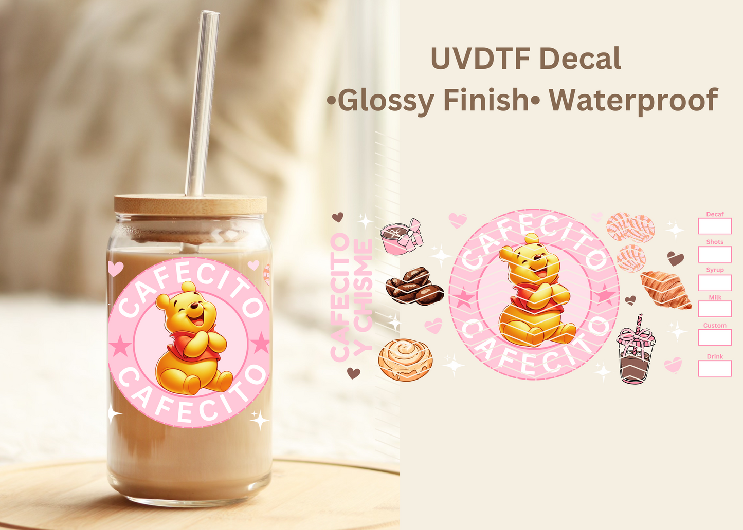 #623 Winnie Cafecito Exclusive 16oz UVDTF Wrap