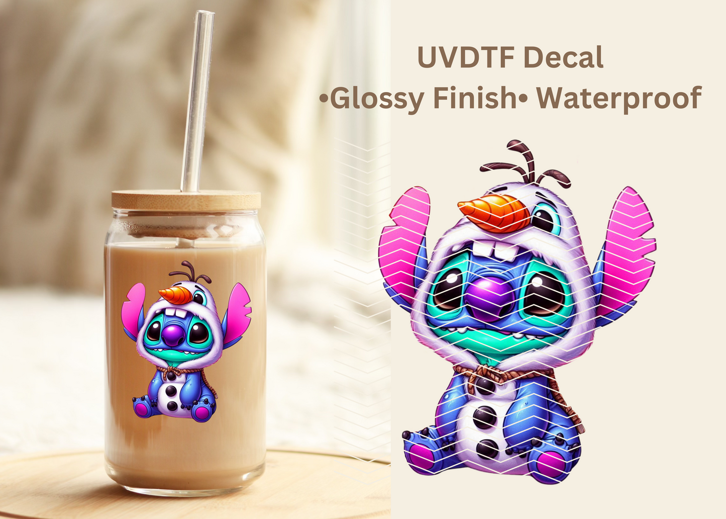 #580 Stitch x Olaf UVDTF Decal