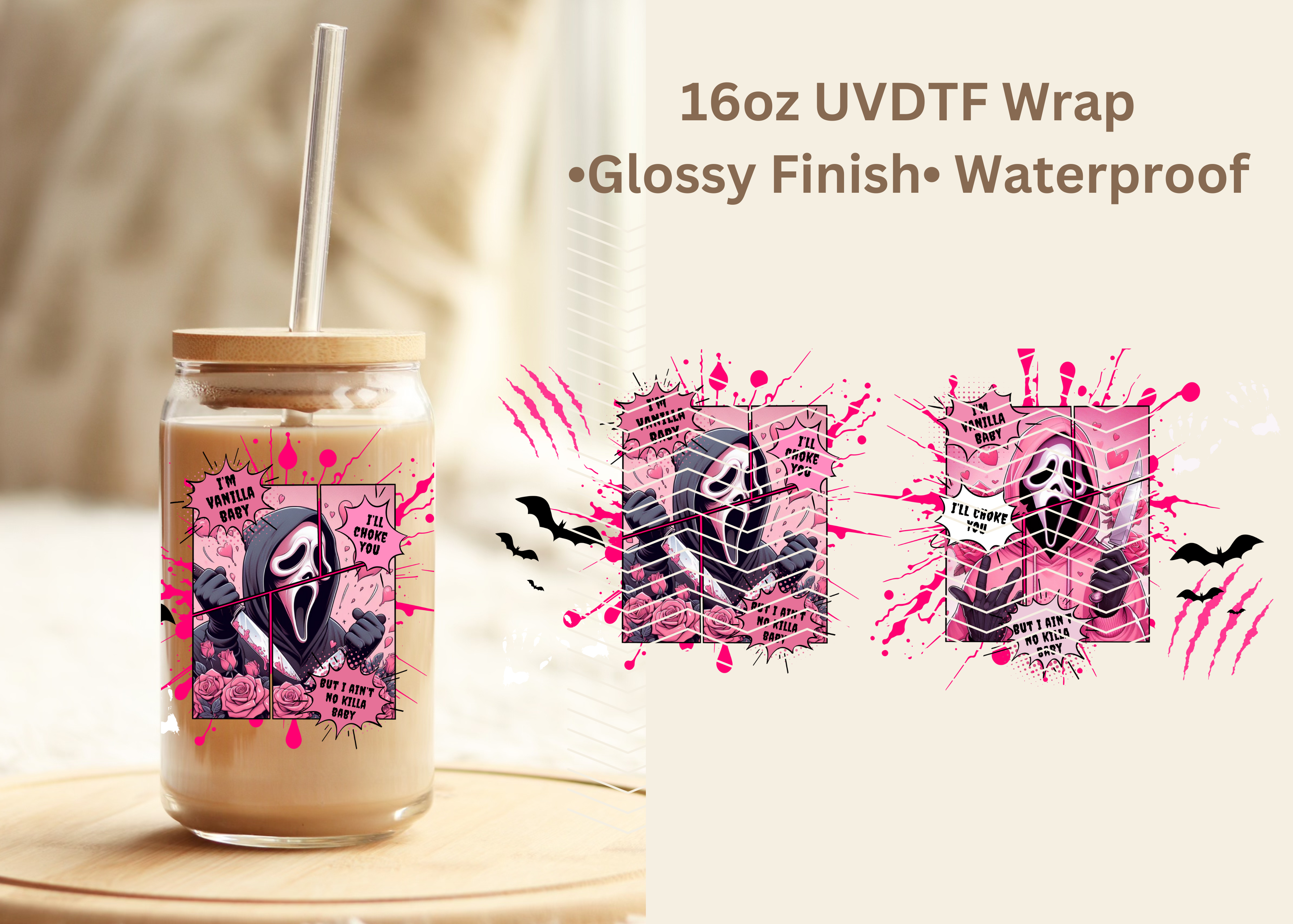 #687 Scream Vanilla Baby 16oz UVDTF Wrap – Rareuvink