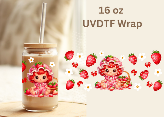 #407 Strawberry Girl Exclusive UVDTF 16 oz Wrap