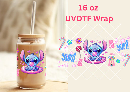 #326 Stitch Bubble Gums UVDTF 16 oz Wrap